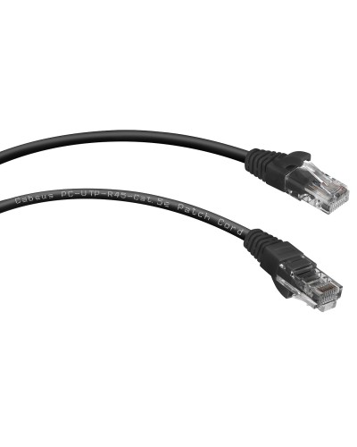 PC-UTP-RJ45-Cat.5e-0.15m-BK (8990c), чёрный. Патч-корд медный. CABEUS в Туле
