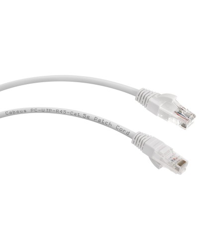 PC-UTP-RJ45-Cat.5e-3m-WH (7682c), белый. Патч-корд медный. CABEUS в Туле