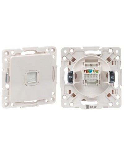 Стокгольм Механизм Розетки RJ-45 1-местной (EYK01-035-10). Механизм Розетки RJ-45 1-местной. EKF в Туле