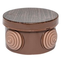 КМР-040-038 с крышкой (65х40) тёмное дерево IP54 (plc-kmr-040-038-t). Коробка распределительная. EKF