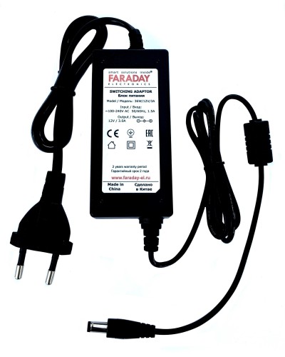 36W/12V/3A. Импульсный блок питания в пластиковом корпусе. FARADAY в Туле