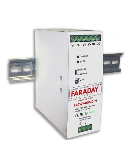 240W/48V/DIN. Блок питания. FARADAY в Туле
