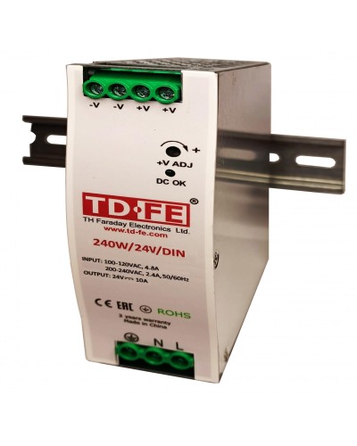 240W/24V/DIN. Источник вторичного электропитания резервированный. FARADAY в Туле