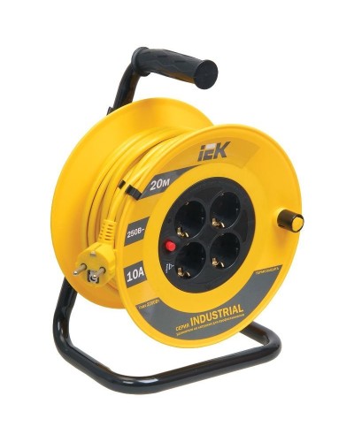 УК20 4 места, 20м (WKP15-16-04-20). Удлинитель на катушке Industrial. IEK в Туле