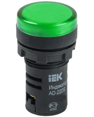 Лампа AD22DS (LED) матрица D22мм зеленый 230В (BLS10-ADDS-230-K06). Светосигнальный индикатор. IEK в Туле