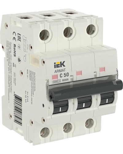 M06N 3P C 50А 6кА ARMAT (AR-M06N-3-C050). Автоматический выключатель. IEK в Туле