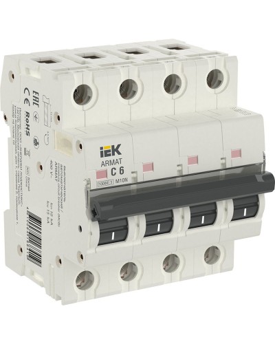 M10N 4P C 6А 10кА ARMAT (AR-M10N-4-C006). Автоматический выключатель. IEK в Туле