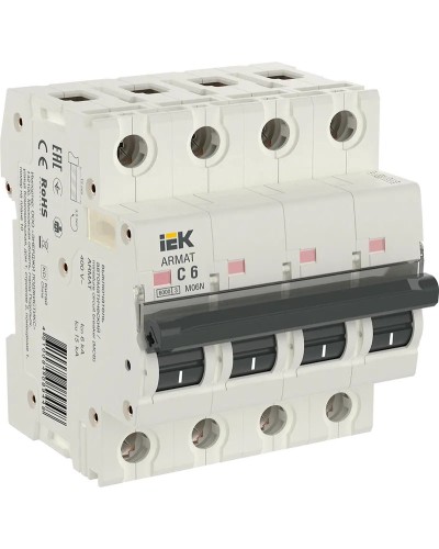 M06N 4P C 6А 6кА ARMAT (AR-M06N-4-C006). Автоматический выключатель. IEK в Туле