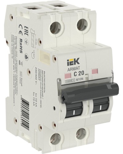 M10N 2P C 20А 10кА ARMAT (AR-M10N-2-C020). Автоматический выключатель. IEK в Туле