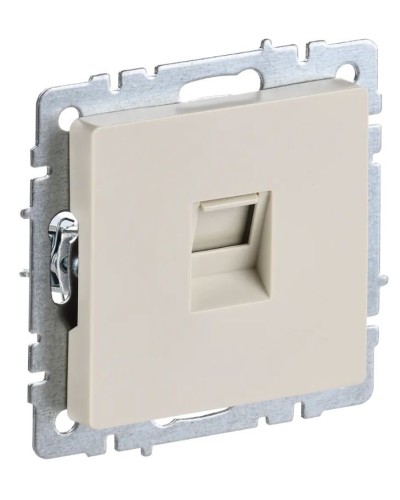 Розетка RJ45 РК10-БрКр кат.5E бежевый BRITE (BR-K10-1-K10). Розетка компьютерная. IEK в Туле
