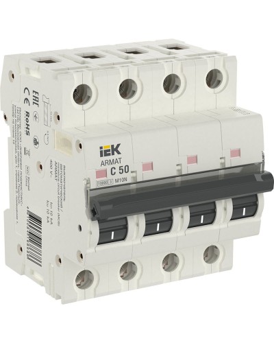 M10N 4P C 50А 10кА ARMAT (AR-M10N-4-C050). Автоматический выключатель. IEK в Туле