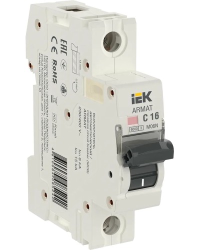 M06N 1P C 16А 6кА ARMAT (AR-M06N-1-C016). Автоматический выключатель. IEK в Туле