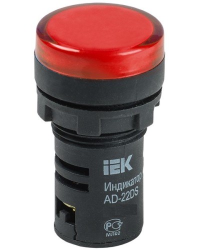 Лампа AD22DS (LED) матрица D22мм красный 24В AC/DC (BLS10-ADDS-024-K04). Светосигнальный индикатор. IEK в Туле