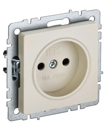 Розетка без з/к РСш10-2-БрКр бежевый BRITE (BR-R13-10-K10). Розетка без заземления с защитными шторками. IEK в Туле