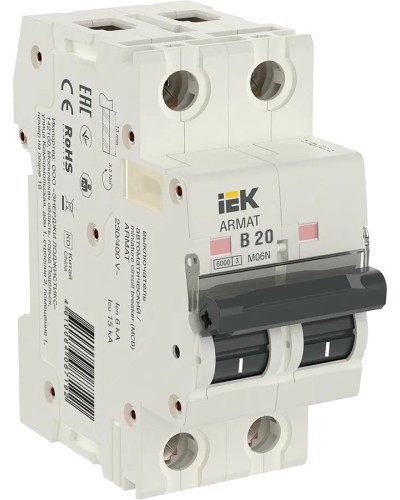 M06N 2P B 20А 6кА ARMAT (AR-M06N-2-B020). Автоматический выключатель. IEK в Туле