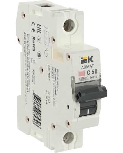 M06N 1P C 50А 6кА ARMAT (AR-M06N-1-C050). Автоматический выключатель. IEK в Туле