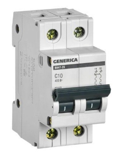 GENERICA ВА47-29 2P C 10А 4,5кА (MVA25-2-010-C). Автоматический выключатель. IEK в Туле