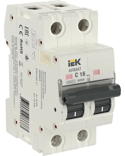 M06N 2P C 16А 6кА ARMAT (AR-M06N-2-C016). Автоматический выключатель. IEK в Туле