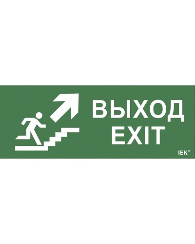 Самоклеящаяся этикетка Выход/лестница вверх/фигура (LPC10-1-24-09-VLVVF). Самоклеящаяся этикетка 240х90 мм. IEK в Туле