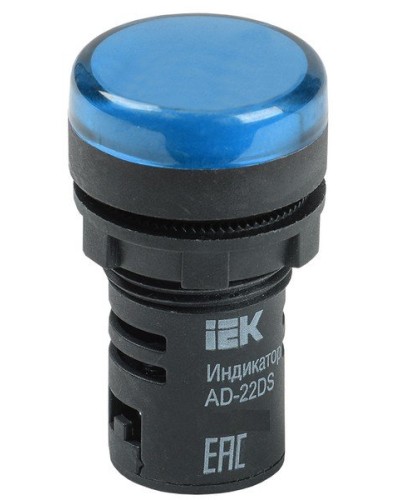 Лампа AD22DS (LED)матрица D22мм синий 230В (BLS10-ADDS-230-K07). Светосигнальный индикатор. IEK в Туле