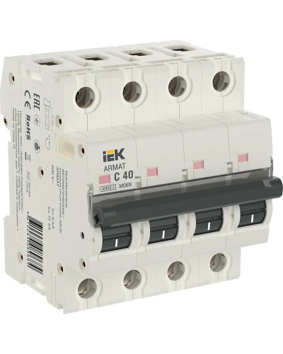 M06N 4P C 40А 6кА ARMAT (AR-M06N-4-C040). Автоматический выключатель. IEK в Туле