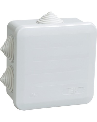 Коробка распаячная КМ41255 100х100х50 открытой проводки IP44 6 гермовводов серая (UKOZ11-100-100-050-K41-44). Коробка распаячная безгалогенная (HF) с защелкивающейся крышкой. IEK в Туле