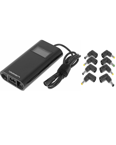 Блок питания Ippon D90U автоматический 90W 15V-19.5V 8-connectors 4.5A 1xUSB 2.1A, LCD индикатор (654527). Блок питания. Ippon в Туле