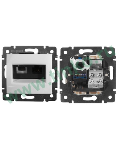 Розетка Valena 2xRJ11+RJ45 Cat.6, белый (770080). Розетка. LegranD в Туле