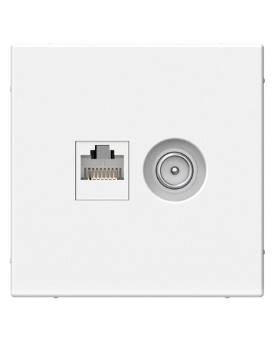 ArtGallery розетка двойная RJ45+TV, кат. 5Е, скрытой установки, механизм, белый (GAL000189). Розетка компьютерная + TV. Systeme Electric в Туле