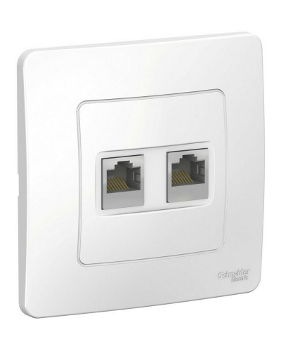 BLANCA розетка RJ45, 2-местная, кат. 5Е, скрытой установки, белый (BLNIS045451). Розетка компьютерная. Systeme Electric в Туле