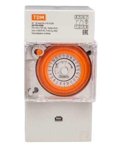 АР-30мин/24ч-16А-DIN (3 модуля) TDM (SQ1503-0006). Аналоговое суточное реле. TDM ЕLECTRIC в Туле