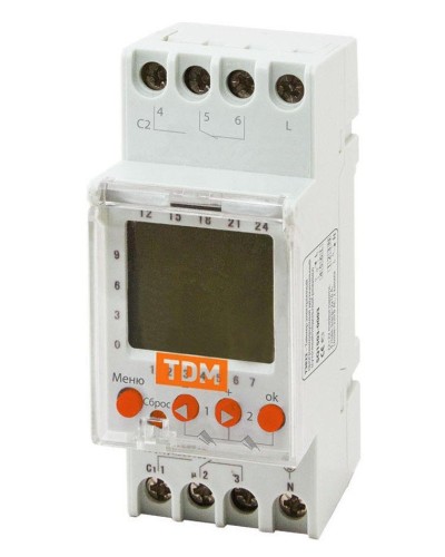ТЭ822-2кан-1мин/7дн-44on/off-2х16А-DIN TDM (SQ1503-0003). Таймер электронный. TDM ЕLECTRIC в Туле