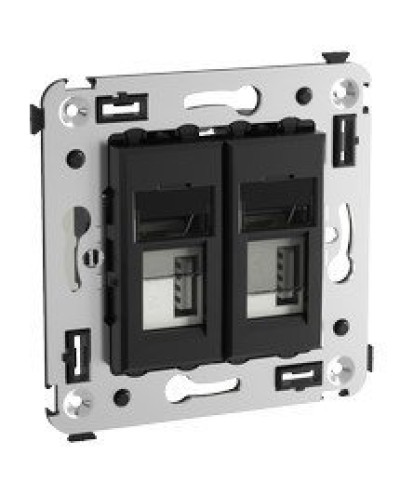 Розетка USB в стену Avanti черный квадрат (4402543). Розетка USB. ДКС в Туле