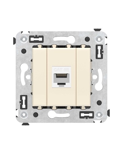 Розетка RJ-45 в стену, кат.5E, Avanti, одинарная, ванильная дымка (4405663). Розетка компьютерная. ДКС в Туле