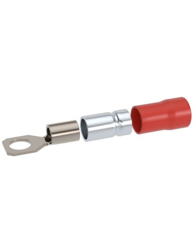 Наконечник НКИ 0,25-1,5 М4 (D4,3мм) с отверстием под винт (100 шт) (2A4P-DS-PVC). Наконечник с отверстием под винт и изолированным фланцем ПВХ, двойная гильза. ДКС в Туле