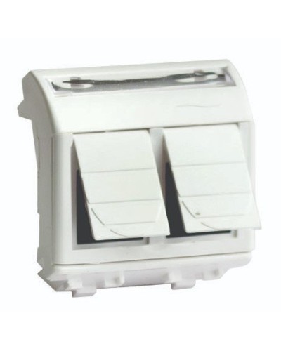 Розетка RJ-45 Brava 2 модуля слоновая кость (75656S): Розетка компьютерная с двумя разъёмами в Туле