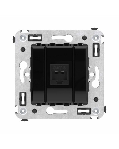 Розетка RJ-45 в стену, кат.6E, Avanti, одинарная, черный квадрат (4402693). Розетка компьютерная. ДКС в Туле