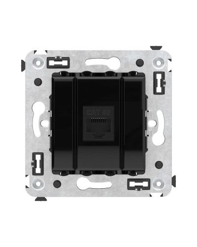 Розетка RJ-45 в стену, кат.5E, Avanti, одинарная, черный квадрат (4402663). Розетка компьютерная. ДКС в Туле