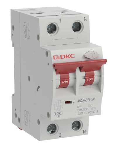 YON max MDR, 1P+N, 30mA, 20A, 6kA, А (MDR63N-1N2C20-A). Автоматический выключатель дифференциального тока. ДКС в Туле