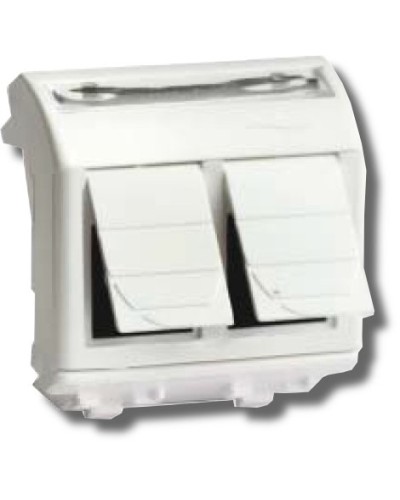 Розетка RJ-45 Brava 2 модуля белая (76459B): Розетка компьютерная с двумя разъёмами в Туле