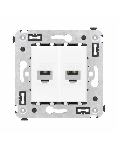 Розетка RJ-45 в стену, кат.6E, Avanti, двойная, белое облако (4400694). Розетка компьютерная. ДКС в Туле
