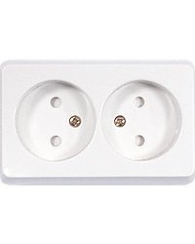 Розетка двойная открытой установки без з/к, бежевый, LK Standard (813601). Розетка без заземляющих контактов с защитными шторками. Экопласт в Туле