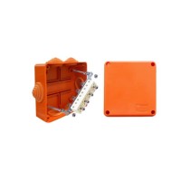 Коробка JBS100 100х100х55, 6 вых., 5P (0,15…4мм²) (43227HF). Коробка монтажная, огнестойкая, без галогена. Экопласт