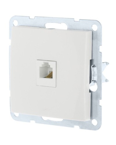 Розетка RJ-45 кат. 5е с накладкой, белый LK60 (866104-1). Розетка компьютерная. Экопласт в Туле