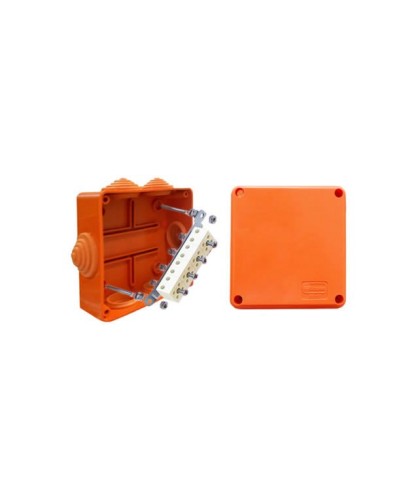 Коробка JBS100 100х100х55, 6 вых., 3P (1,5…10мм²) (43307HF): Коробка монтажная, огнестойкая, без галогена в Туле