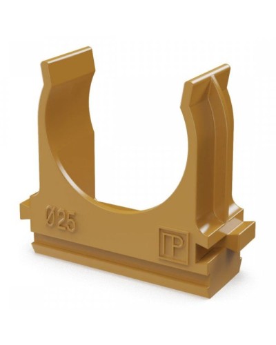 Крепёж-клипса для труб АБС-пластик бук D25 (100 шт) (PR13.0047). Крепление для труб ПВХ. Промрукав в Туле