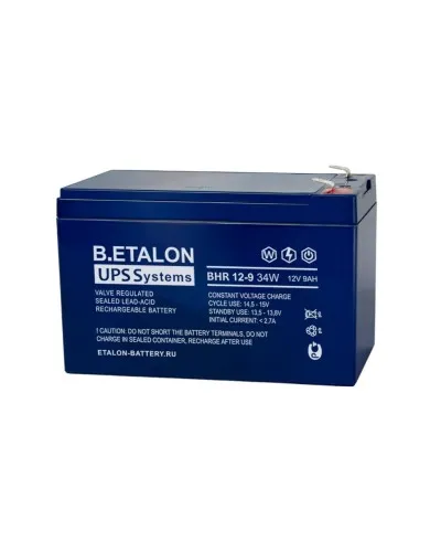 B.ETALON BHR 12-9 34W. Аккумулятор герметичный свинцово-кислотный. ETALON в Туле