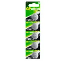 GP Lithium CR2430 (GP CR2430-2C5 100/1000), упак. 5 шт. БЛИСТЕР. Литиевые дисковые батарейки. GP Batteries