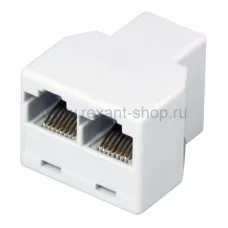 Двойник компьютерный UTP RJ-45(8P8C) (гнездо - 2 гнезда) REXANT (03-0103): Кабельный соединитель