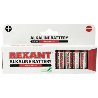 Алкалиновая батарейка AA/LR6 1,5 V 12 шт. REXANT (30-1026). Элемент питания. Rexant
